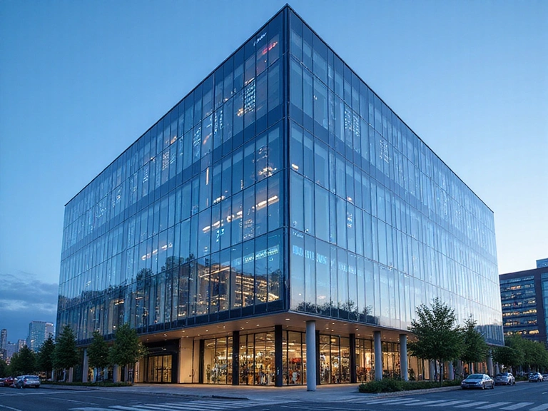 AI MasterLab headquarters building with modern architecture and glass facade